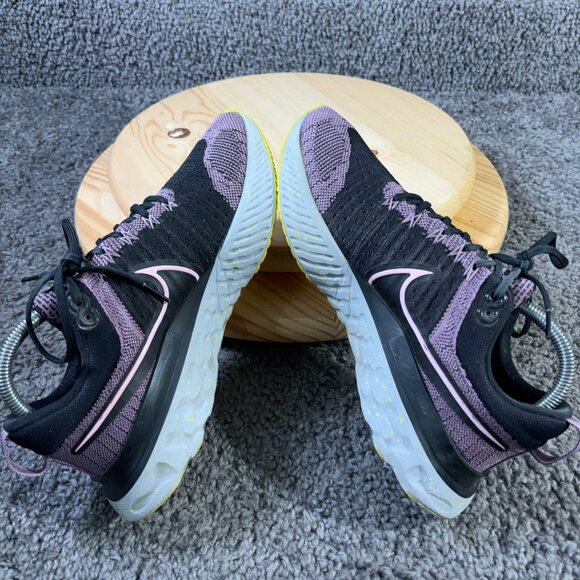 Nike Flyknit 2 React Infinity Running Shoe Womens Size 9 Black Purple Sneakers - Picture 5 of 7